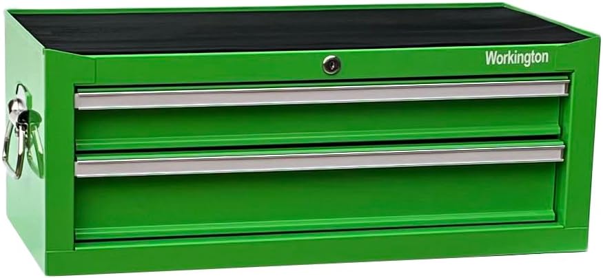 workington industrial 2 drawers portable metal intermediate box, close-up detail