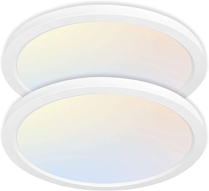 hykolity 2 Pack 12 Inch Selectable CCT LED Round Flat Panel Light, 24W by hykolity