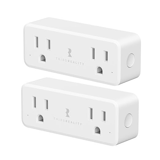 THIRDREALITY Smart Dual Plug 2 Pack, Zigbee 2-in-1 Smart Outlet by ThirdReality