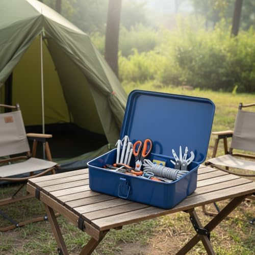 housoutil portable tool box repair tool storage container shown in use