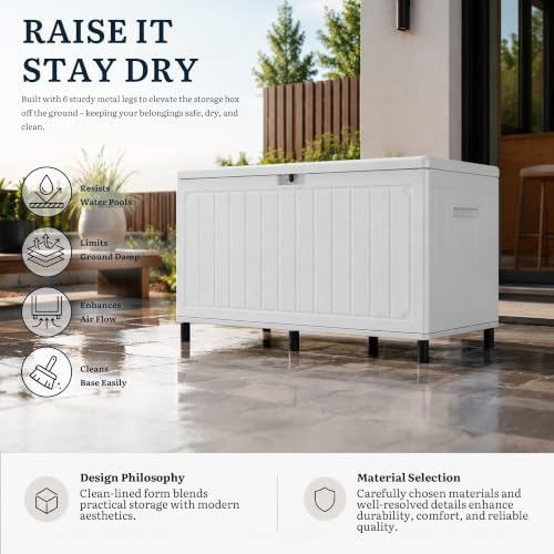 yitahome 90 gallon outdoor double-wall deck box w/6 shown in use