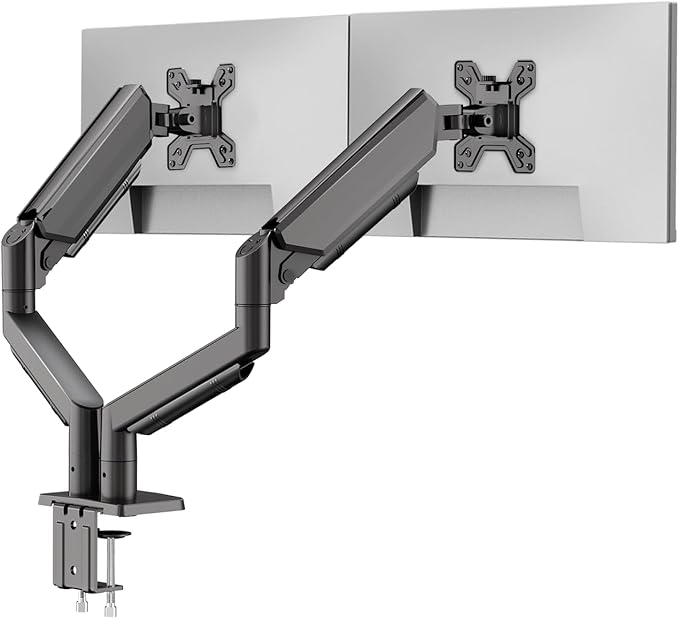 Dual Monitor Stand for 13 to 32 inch Screens, Gas Spring Monitor Arm by HChookclasp