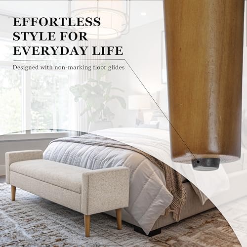 homepop fulton 48" storage bench - textured cream, package contents