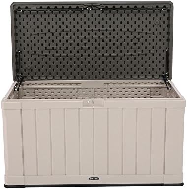 lifetime 60186 heavy-duty outdoor storage deck box, 116, side view