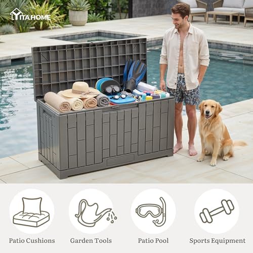 yitahome 60 gallon resin deck box, package contents