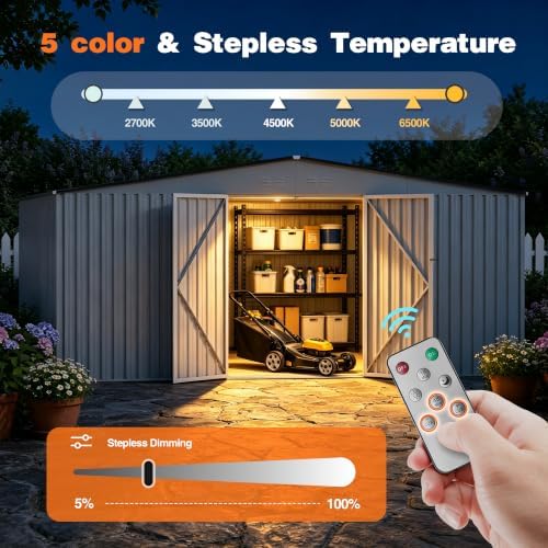12 ft outdoor storage shed, heavy-duty galvanized steel showing dimensions