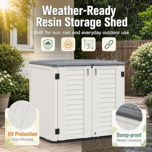 addok outdoor storage cabinet, 35 cu.ft horizontal resin, package contents