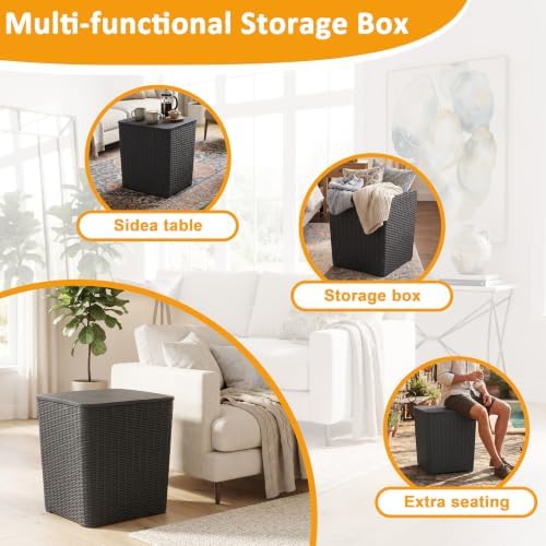 patiozen 20 gallon outdoor storage deck box, black, package contents
