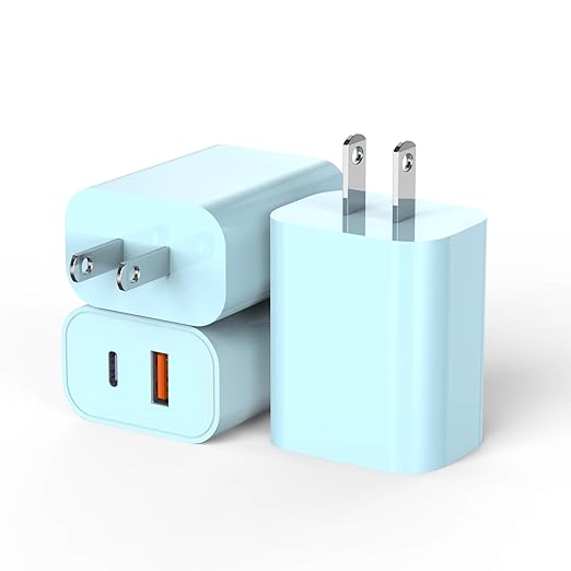USB C Wall Charger Block, AirPods-Blue by DelTucci