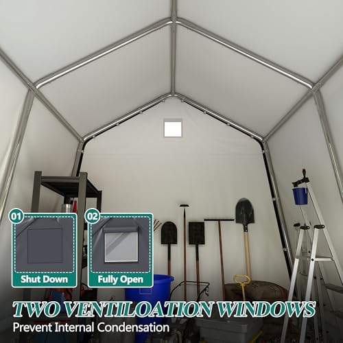 gartoo 10' x 10' outdoor storage shelter, gray, package contents
