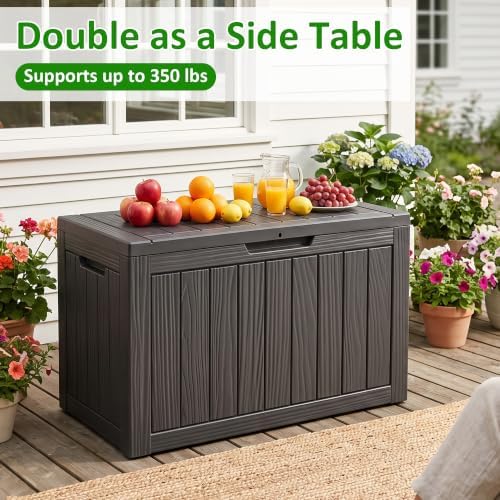 easyup 50 gallon outdoor storage box waterproof lockable, close-up detail