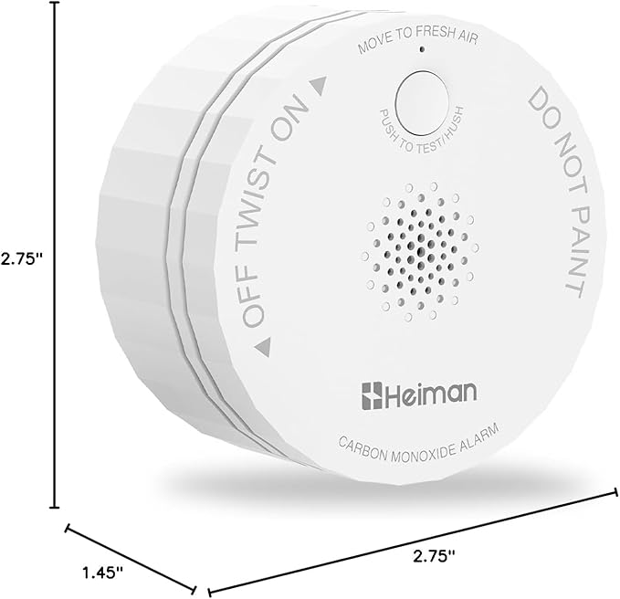 Heiman Carbon Monoxide Detector, Nano-Sized Portable CO Alarm Battery Powered - Image 9