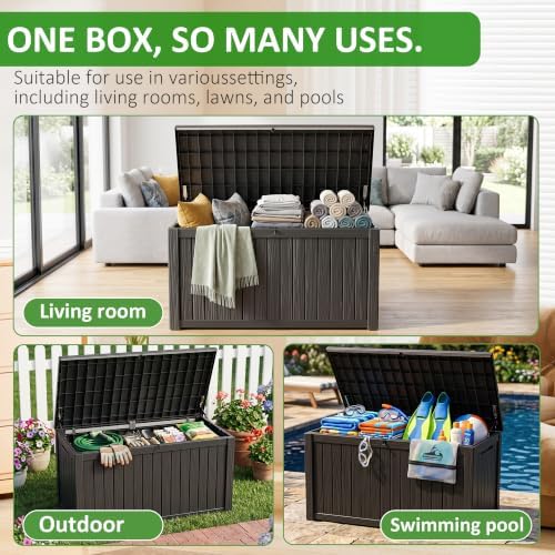 easyup 250gal large outdoor storage box waterproof lockable, package contents