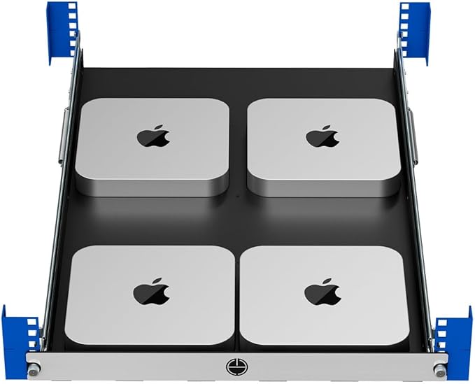 Mac mini Sliding Rack Shelf. Mounts 4 Mac Minis in A 19In Standard Rack. by RackSolutions