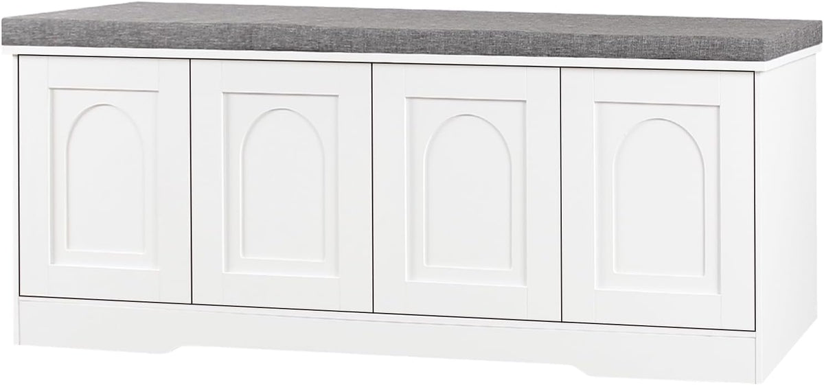 dinzi lvj shoe storage bench with cushion, door, main product view