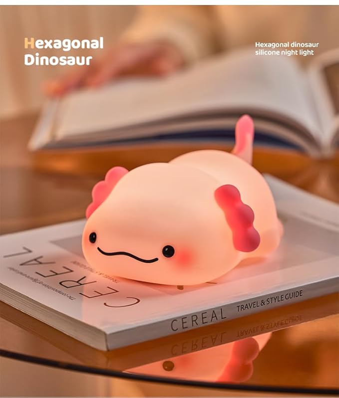 ATSUI Axolotl Night Light, LED Squishy Novelty Animal Lamp, Food Grade Silicone - Image 9