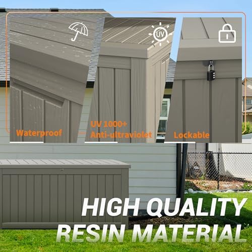 outdoor storage box waterproof, 280 gallon deck box, side view