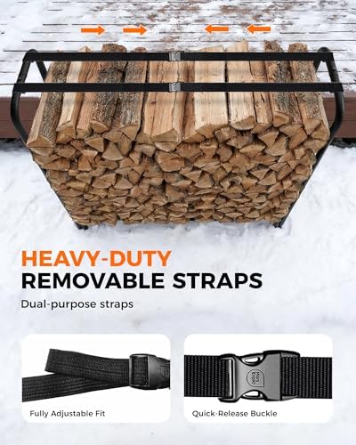 3ft firewood log rack with cover outdoor, heavy, close-up detail