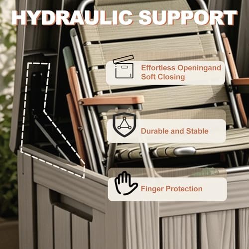 efu outdoor storage box 150 gallon deck box, side view