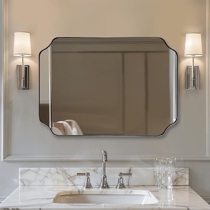 ANDY STAR Chrome Bathroom Mirror, 30x40 Inch Polished Chrome Rectangle Mirror - Image 7