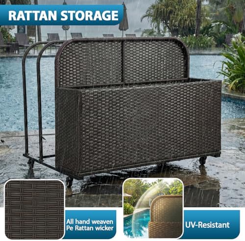 fdw pool float storage poolside storage bin holder shown in use
