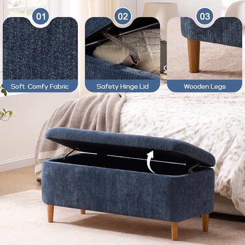 39.4" ottoman with storage upholstered storage bench for, package contents