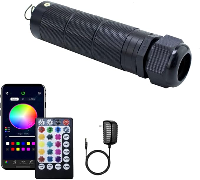 AZIMOM Bluetooth/RF Control 6W Car Use Sound Activated Fiber Optic Light Box by AZIMOM