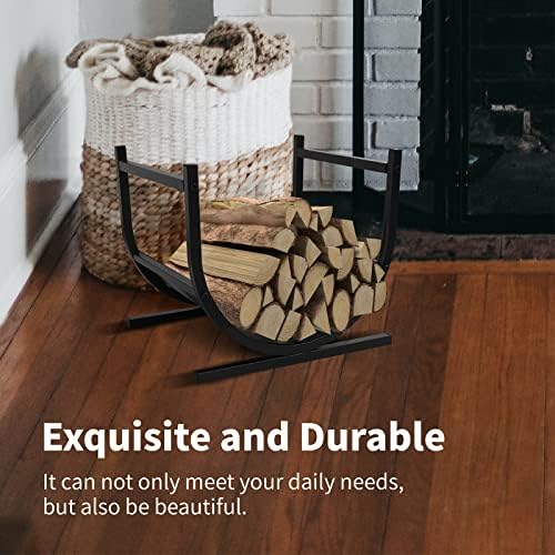 17.5" firewood log rack for firewood, u-shaped heavy-duty showing dimensions