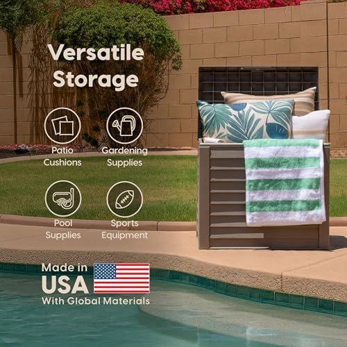 iris usa 35 gallon outdoor deck box, lockable, view 9