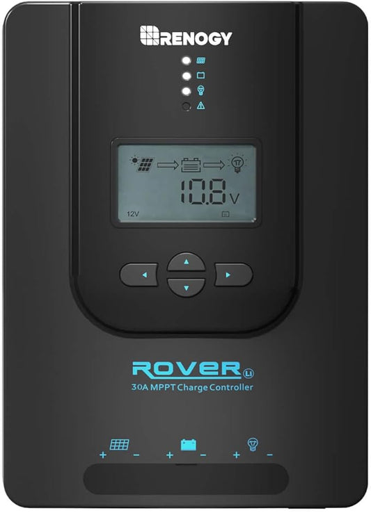 Renogy Charge Controller-Rover 30A MPPT 12V/24V Auto-Detect LCD Display | 99.9% by RenogySolar