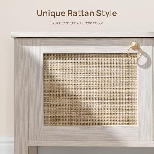 sicotas rattan storage bench boho storage chest with, side view