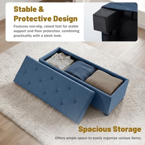 dumos storage ottoman bench, 43.3 inch end of, side view