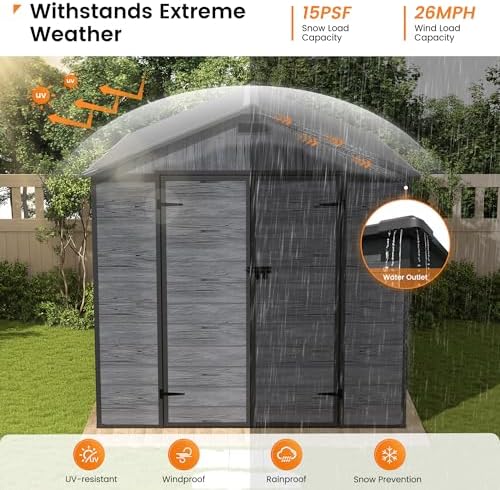 udpatio outdoor resin storage shed 8 x 10, close-up detail