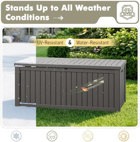 kamaboko outdoor storage box, 230 gallon deck box, side view