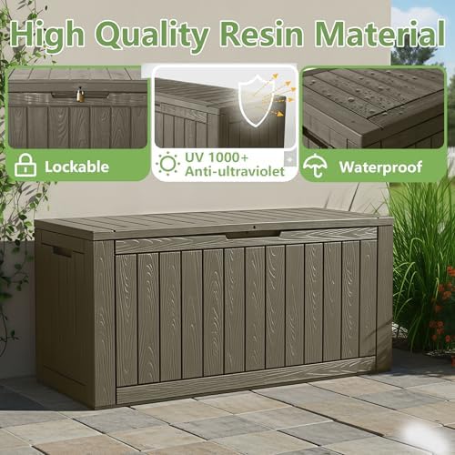 kamaboko outdoor storage box, 140 gallon deck box, close-up detail
