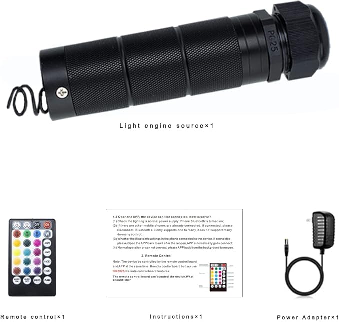 AZIMOM Bluetooth/RF Control 6W Car Use Sound Activated Fiber Optic Light Box - Image 6