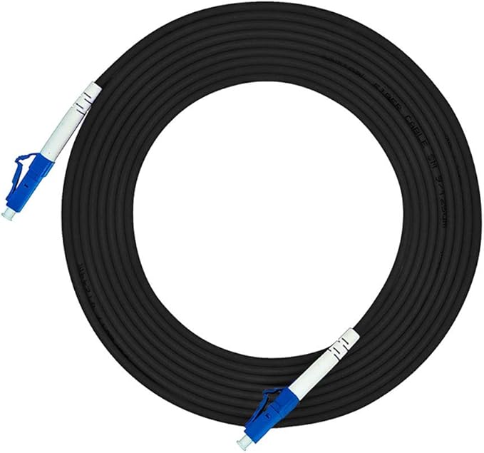 Jeirdus 100ft 100feet 30m LC to LC Outdoor Armored Simplex 9/125 SM Fiber Optic by Jeirdus