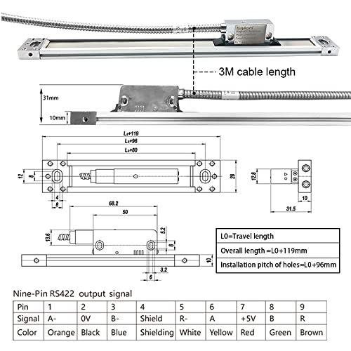 3 Axis LCD Screen Metal Shell DRO Digital Readout 3pcs 14" x 36" x 16 "5um - Image 2