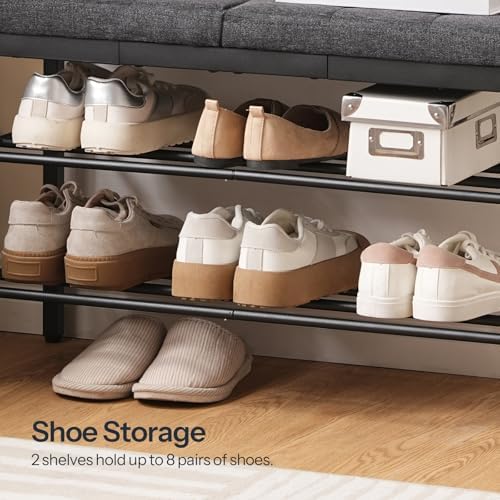 hoobro shoe bench, storage bench with cushion, entryway, package contents