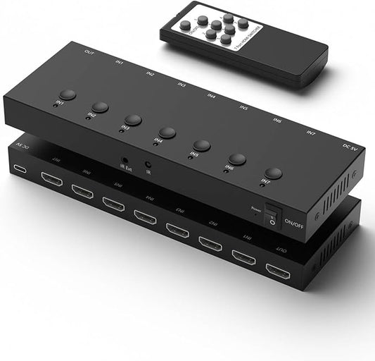 RuiPuo 7Port HDMI Switcher 4K@60Hz 7In 1Out HDMI Selector by RuiPuo