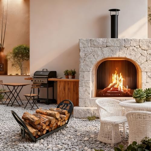 36-inch heavy duty foldable firewood rack - portable, side view