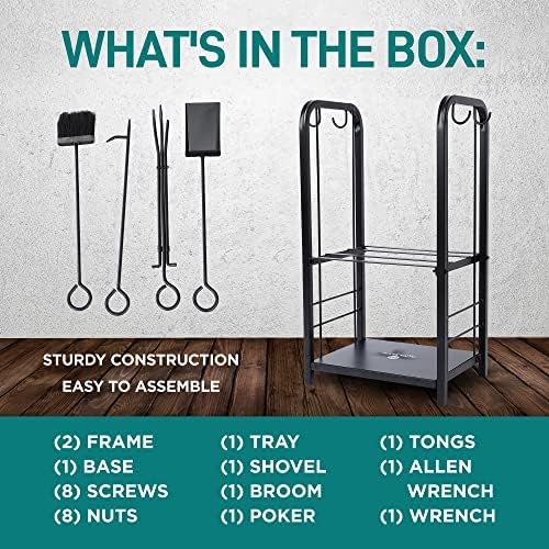 serenelife firewood storage rack - heavy duty wood, package contents