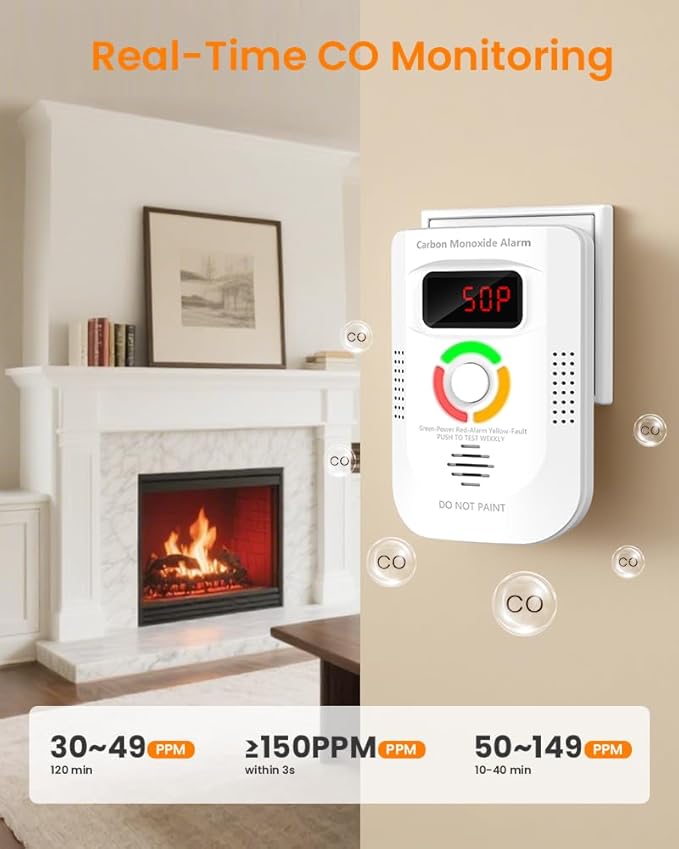 KIMROG Carbon Monoxide Detector, Plug in CO Detector - Image 3