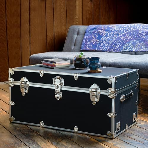 rhino classic xxl storage trunk, college dorm chest, front angle view