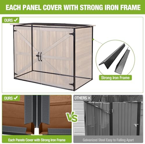 gutinneen outdoor storage shed cabinet with strong iron shown in use