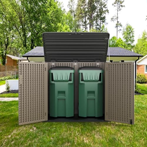 homspark storage shed weather resistance, multi-purpose outdoor storage, side view