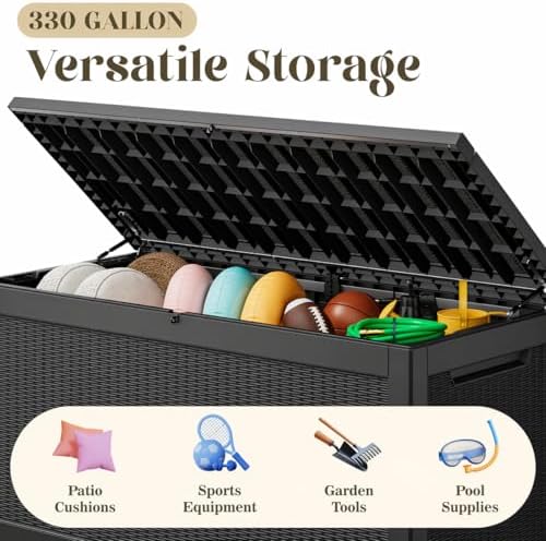 kamaboko outdoor storage box, 330 gallon deck box, close-up detail
