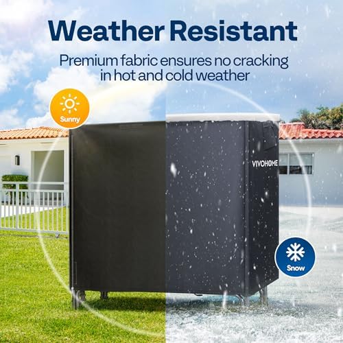 vivohome 4ft waterproof outdoor firewood log rack cover shown in use