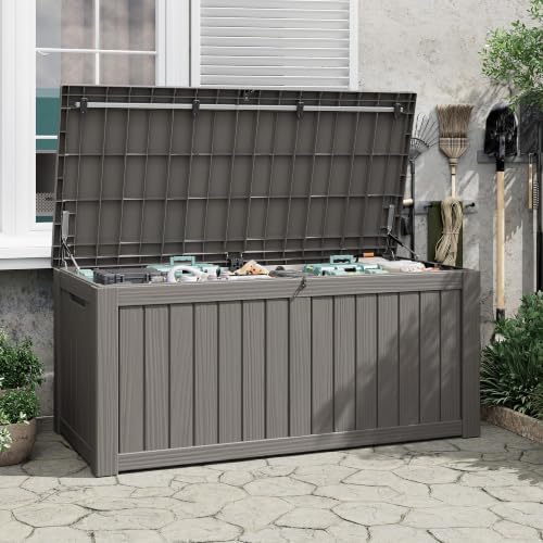outdoor storage waterproof deck box for patio (150 on a desk or shelf