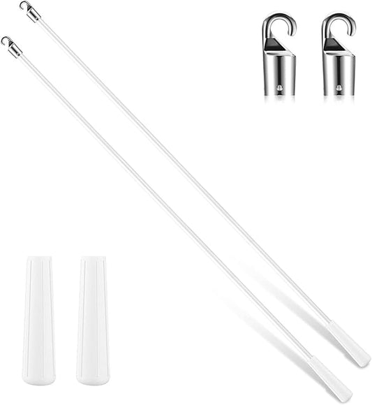 Bokon 2 Pieces White Fiberglass Blind Wand Vertical Blinds Stick Replacement by Bokon
